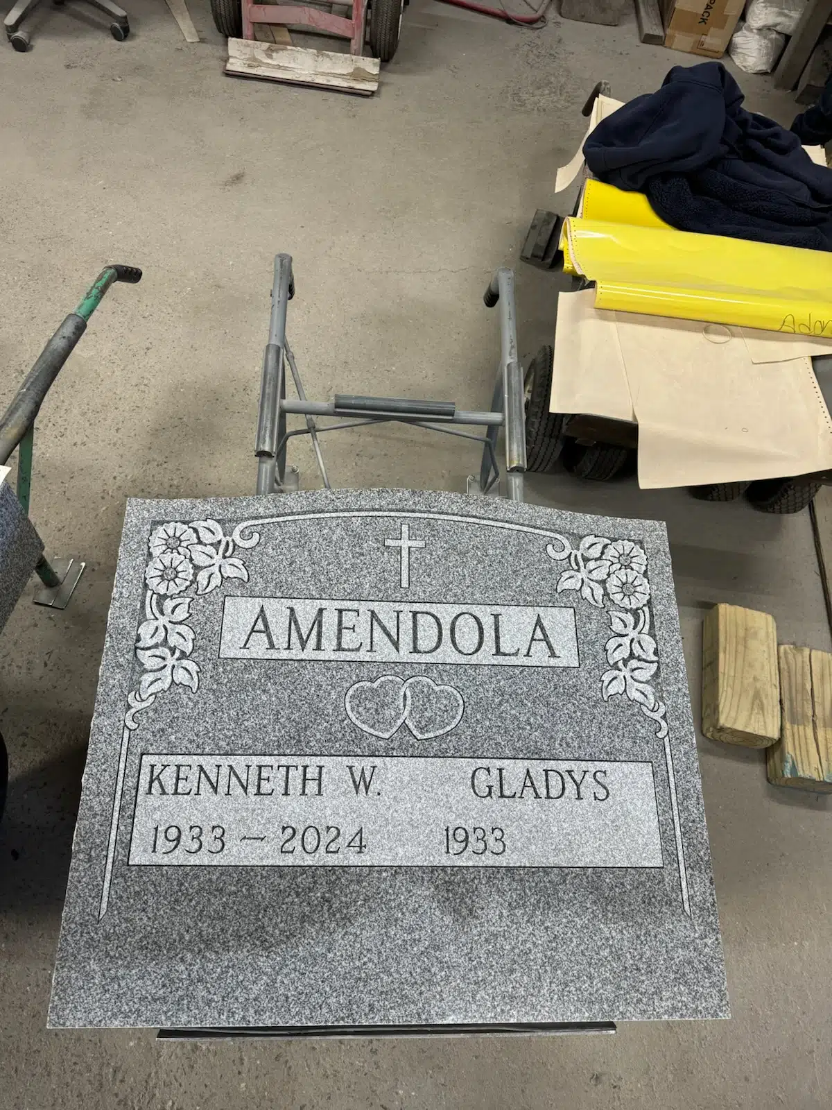 Granite Flat Headstone / Marker hand-carved by Flat Marker Prices in NJ — image 2